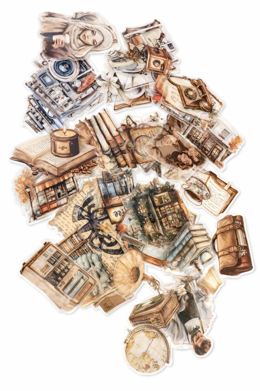 12 naklejek coffee & vintage